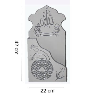 Kuran'ı Kerim Duvar Rafı Gümüş İşlemeli