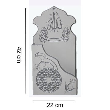 Kuran'ı Kerim Duvar Rafı Gümüş İşlemeli